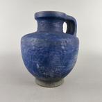 West-Duitse Fat Lava vaas, Karlsruhe Majolika 7255 blauw, Ophalen of Verzenden