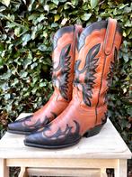 Go West western cowboy laarzen maat 38 cognac bruin zwart, Hoge laarzen, Bruin, Zo goed als nieuw, Go west
