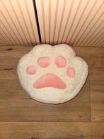 Zacht fluffy kattenpoot kussen – roze/creme, Ophalen of Verzenden, Zo goed als nieuw, Roze, Vierkant