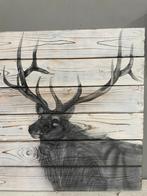 Wandplank met airbrush edelhert, Ophalen, Zo goed als nieuw