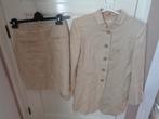 THE BARN linnen mantelpakje:mt 38, Maat 38/40 (M), Kostuum of Pak, Beige, Ophalen of Verzenden