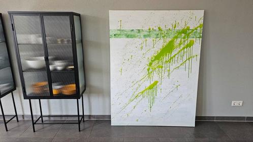 Groot modern schilderij, 160x120cm, groen, acrylverf op doek, Antiek en Kunst, Kunst | Schilderijen | Modern, Ophalen