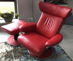 Rood lederen Stressless design relax draaifauteuil te koop, Ophalen, Minder dan 75 cm, Leer, Zo goed als nieuw
