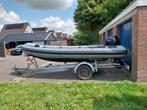RIB 4.5meter ex offshore 40pk mercury en trailer inruil moge, Watersport en Boten, Ophalen of Verzenden