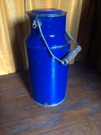 Antiek landelijk brocante melkbus, blauw emaille, zeer mooi, Ophalen of Verzenden