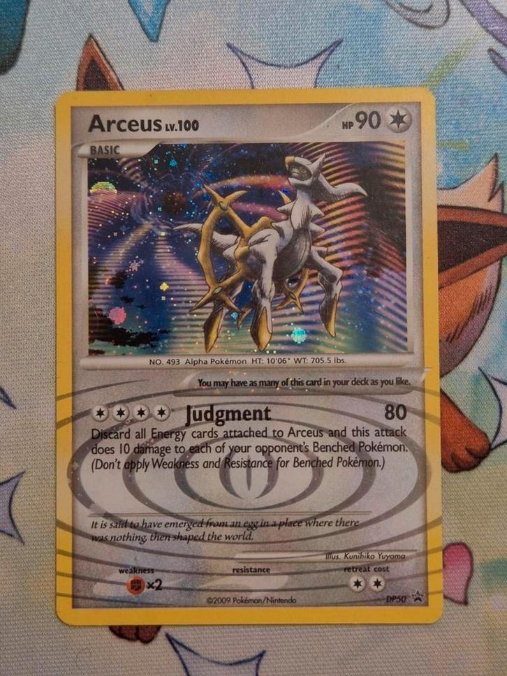 Arceus LV.100 - Promo DP50, Hobby en Vrije tijd, Verzamelkaartspellen | Pokémon, Gebruikt, Losse kaart, Foil, Ophalen of Verzenden