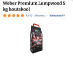 2 zakken Weber Premium Lumpwood Houtskool 5kg, Ophalen of Verzenden, Nieuw