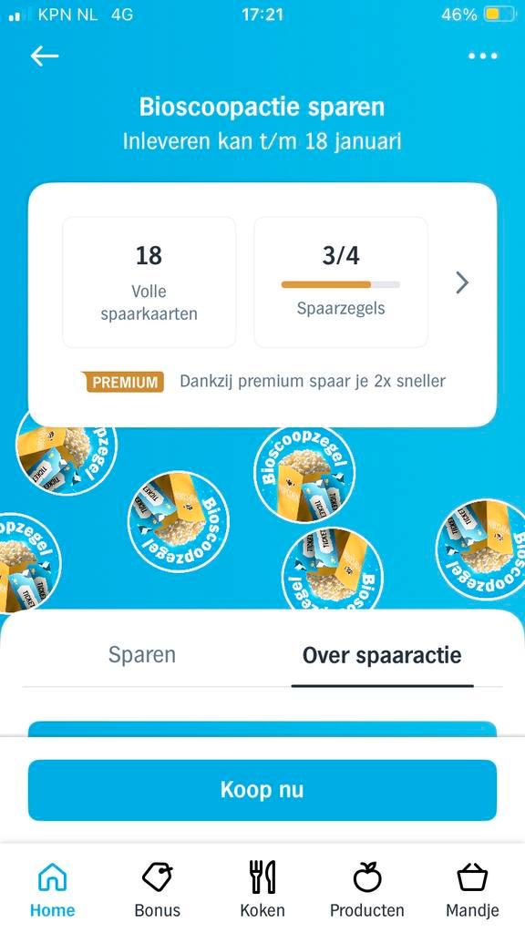 Bioscoop zegels van AH, Verzamelen, Supermarktacties, Albert Heijn, Ophalen of Verzenden