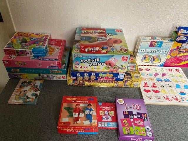 PUZZELS+SPELLETJES voor 2-8 jaar kleine prijsjes zie omschr., Ophalen of Verzenden, Zo goed als nieuw, Puzzelen