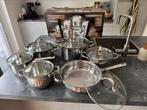 12 delige Pannenset Stainless Steel + keukengerei, Huis en Inrichting, Keuken | Potten en Pannen, Ophalen of Verzenden, Zo goed als nieuw