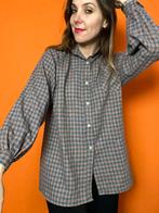 Vintage overhemd - geruit - grijs - 36/S, Kleding | Dames, Blouses en Tunieken, Ophalen of Verzenden, Vintage, Maat 36 (S), Grijs