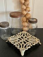 Brocante oude Franse gietijzeren onderzetter, Ophalen of Verzenden