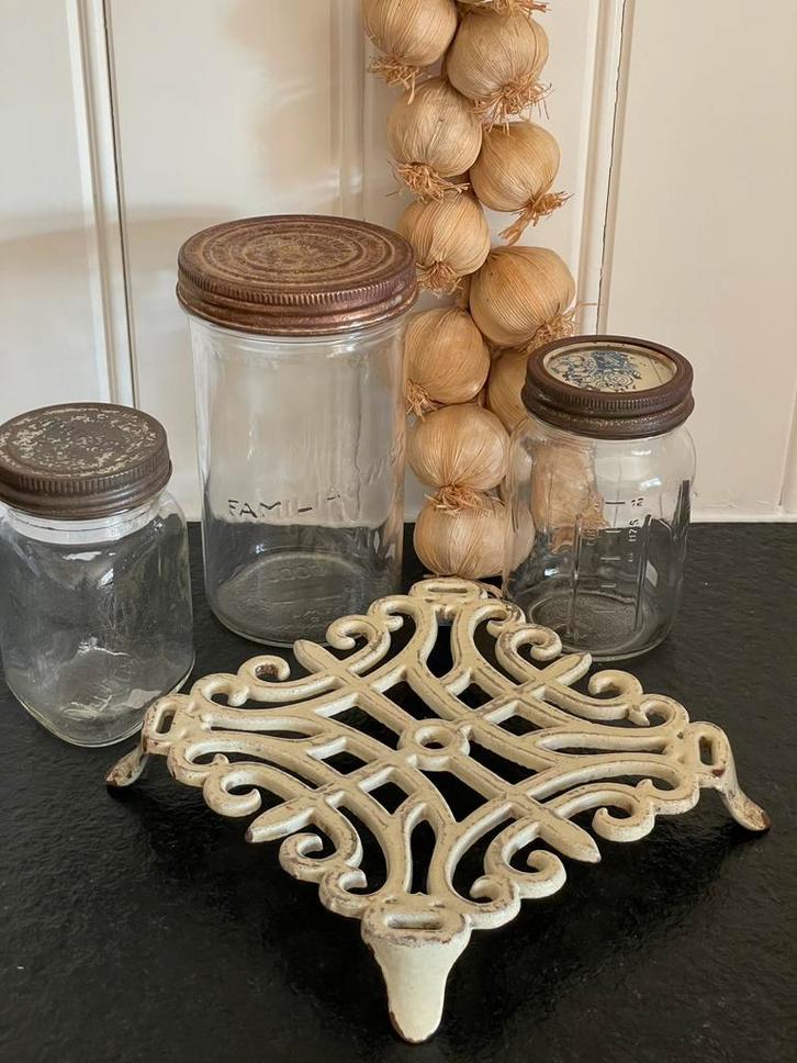 Brocante oude Franse gietijzeren onderzetter, Antiek en Kunst, Curiosa en Brocante, Ophalen of Verzenden