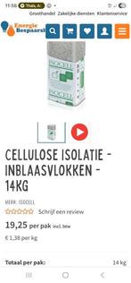 isocell cellulose isolatie pulp inblaas biobased, Minder dan 4 cm, Overige materialen, Nieuw, Ophalen of Verzenden