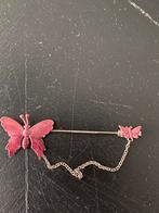 Vintage roze vlinder broche, Sieraden, Tassen en Uiterlijk, Broches, Ophalen of Verzenden, Zo goed als nieuw, Roze, Overige materialen