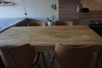 Eettafel en stoelen, Huis en Inrichting, Tafels | Eettafels, Ophalen, Gebruikt, Teakhout, 50 tot 100 cm