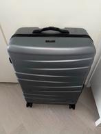 Grijze Koffer met Wieltjes, Gebruikt, Hard kunststof, 45 tot 55 cm, Uitschuifbare handgreep