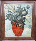 Vaas met bloemen en distels Vincent van Gogh nageschilderd, Ophalen of Verzenden