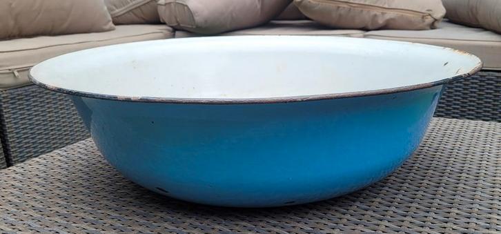 Emaille waskom XL blauw, Antiek en Kunst, Antiek | Emaille, Ophalen of Verzenden