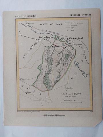 53 / Gemeente Strucht Limburg Litho uit 1866 door J. Kuyper beschikbaar voor biedingen