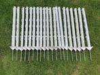 20x afrasteringspaal - witte mobiele prikpaal - 74 cm