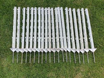 20x afrasteringspaal - witte mobiele prikpaal - 74 cm beschikbaar voor biedingen