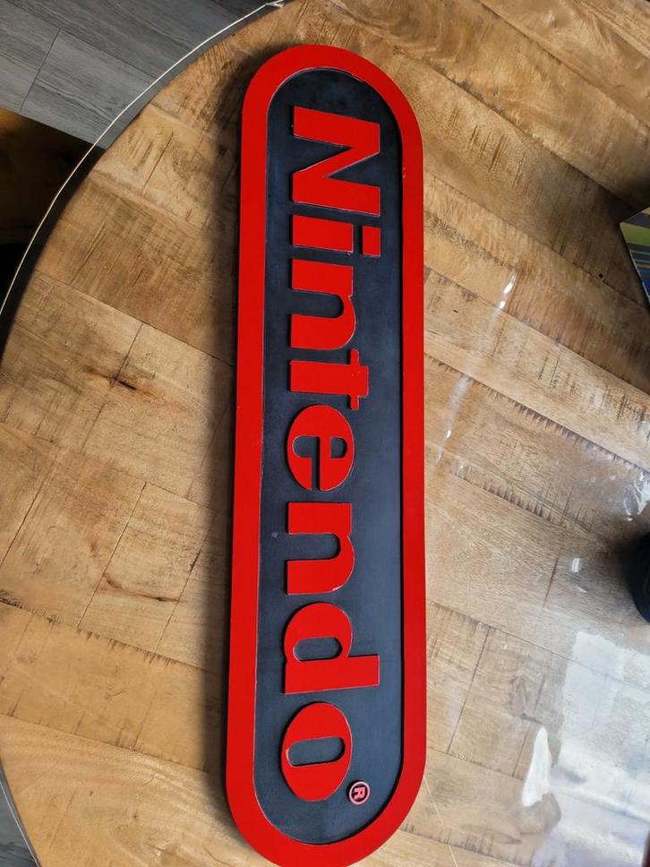 Nintendo reclame bord origineel zeldzaam dubbelzijdig, Verzamelen, Merken en Reclamevoorwerpen, Gebruikt, Reclamebord, Ophalen of Verzenden