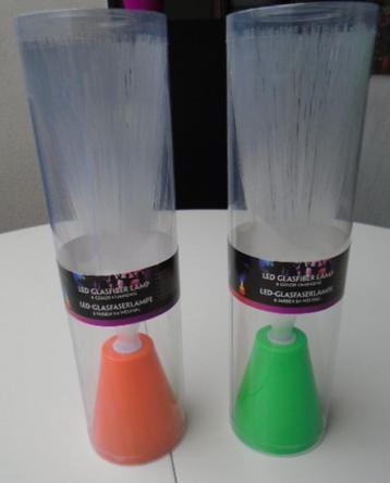 LED GLASFIBER LAMP 2 stuks Nieuw  beschikbaar voor biedingen