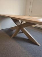 Massief eiken design tafel 200x100 Ingelegd kasteelvloerblad, Huis en Inrichting, Ophalen, EigenMeubelmakerij, Eikenhout, 200 cm of meer