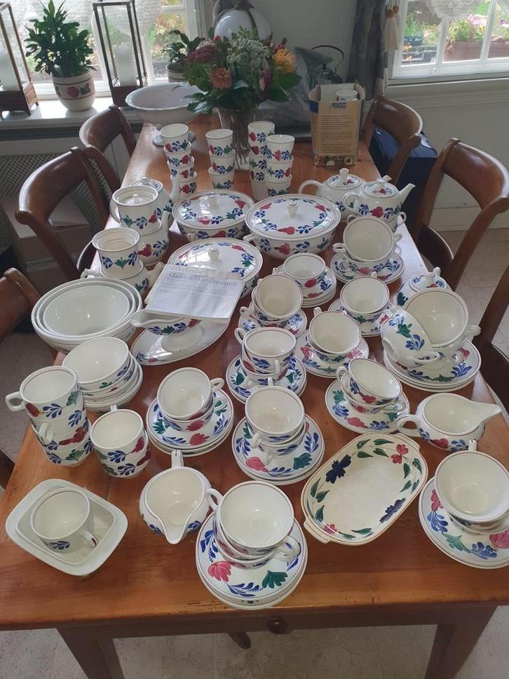 Oud Boerenbont Servies, Antiek en Kunst, Antiek | Servies compleet, Ophalen