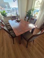 Jugendstil Bannink uitschuifbare eethoek met 6 stoelen, Ophalen, 100 tot 150 cm, Vijf personen of meer, Jugendstil