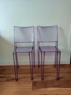 Vintage design stoelen paars transparant kartell, Gebruikt, Ophalen, Overige kleuren