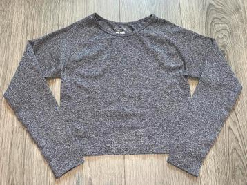 Ygym grijze sport pilates yoga longsleeve cropped top mt M beschikbaar voor biedingen