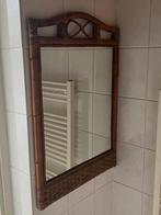 Spiegel rotan vintage, Huis en Inrichting, Woonaccessoires | Spiegels, Ophalen, Zo goed als nieuw, Minder dan 100 cm, Rechthoekig