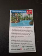 Center Parcs Aqua Mundo €2,50 korting p.p, Tickets en Kaartjes, Kortingen en Cadeaubonnen, Drie personen of meer, Kortingsbon