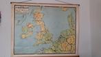 Oprol school-Landkaart Groot-Britanie, Nederland, Ierland, Antiek en Kunst, Antiek | Schoolplaten, Ophalen, Aardrijkskunde