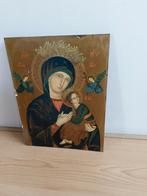 Antiek Icoon Maria met Kind, Antiek en Kunst, Antiek | Religie, Ophalen of Verzenden