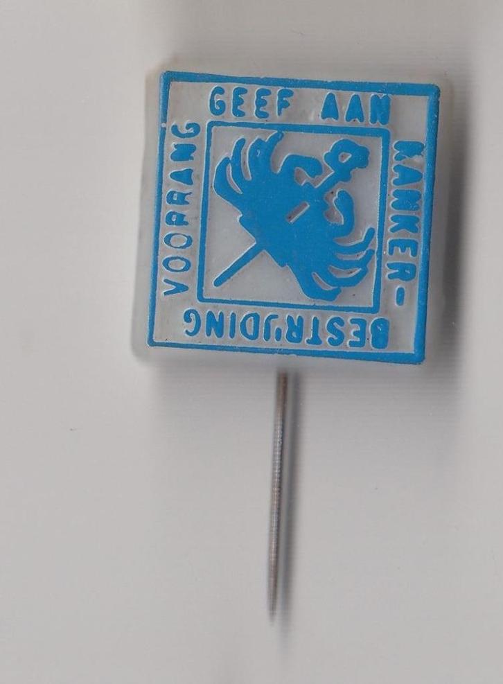 KWF Kankerbestrijding zeldzaam speldje, Verzamelen, Speldjes, Pins en Buttons, Gebruikt, Speldje of Pin, Overige onderwerpen, Ophalen of Verzenden