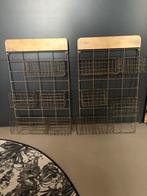 Goudkleurige Wandrekken met Mandjes - Set van 2, Huis en Inrichting, Ophalen, Zo goed als nieuw