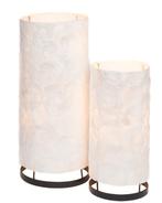 capiz schelpen tafellamp,klein(€40),groot(€50),set €80!, Huis en Inrichting, Lampen | Tafellampen, Bali, Overige materialen, Nieuw