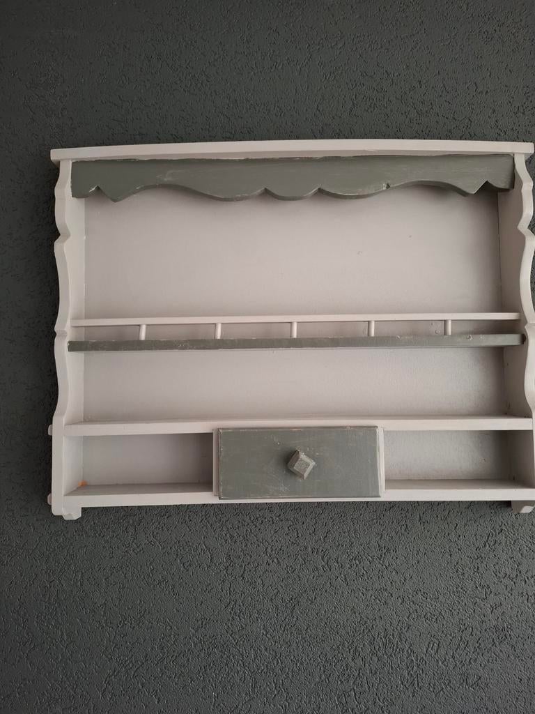 Brocante muurkastje met klein laadje, Ophalen