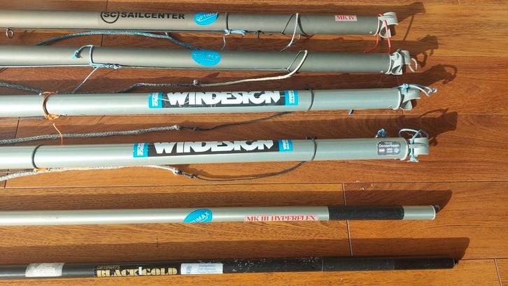 Optimist giek en spriet, Watersport en Boten, Zeilen en Zeiltoebehoren, Zo goed als nieuw, Minder dan 15 m², Ophalen