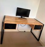 Massief mangohouten bureau met lades – 150 cm – topstaat, Huis en Inrichting, Bureaus, Ophalen, Nieuw, Bureau