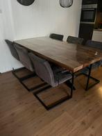 Mango houten eettafel met 6 stoelen, Huis en Inrichting, Tafels | Eettafels, Ophalen, 200 cm of meer, 50 tot 100 cm, Zo goed als nieuw