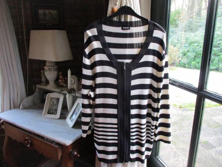 mj/GERRY WEBER/vest/zwart/ecru met 7/8 mouw maat 42, Kleding | Dames, Truien en Vesten, Zo goed als nieuw, Maat 42/44 (L), Zwart