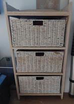 Kastje met rieten manden, Huis en Inrichting, Kasten | Ladekasten, Ophalen, Gebruikt, 50 tot 100 cm, Minder dan 100 cm