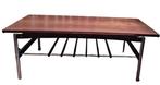 Vintage design salontafel wit houten blad, Huis en Inrichting, Gebruikt, 100 tot 150 cm, Minder dan 50 cm, Rechthoekig