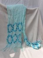 Prachtige lichblauwe sjaal, met muntjes. 100% Linnen, Kinderen en Baby's, Kinderkleding | Mutsen, Sjaals en Handschoenen, Ophalen of Verzenden