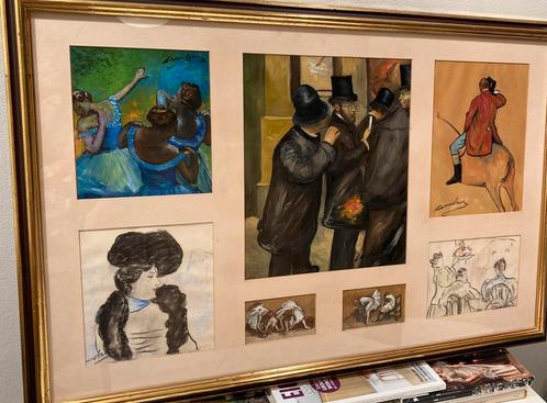 SCHILDERIJ NAAR EDGAR DEGAS SPAANSE SCHILDERS UNIEK & MOOI, Antiek en Kunst, Kunst | Schilderijen | Klassiek, Ophalen of Verzenden