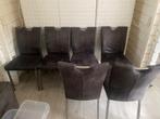 Set van 6 grijze eetkamerstoelen, Huis en Inrichting, Gebruikt, Ophalen of Verzenden, Metaal, Vijf, Zes of meer stoelen